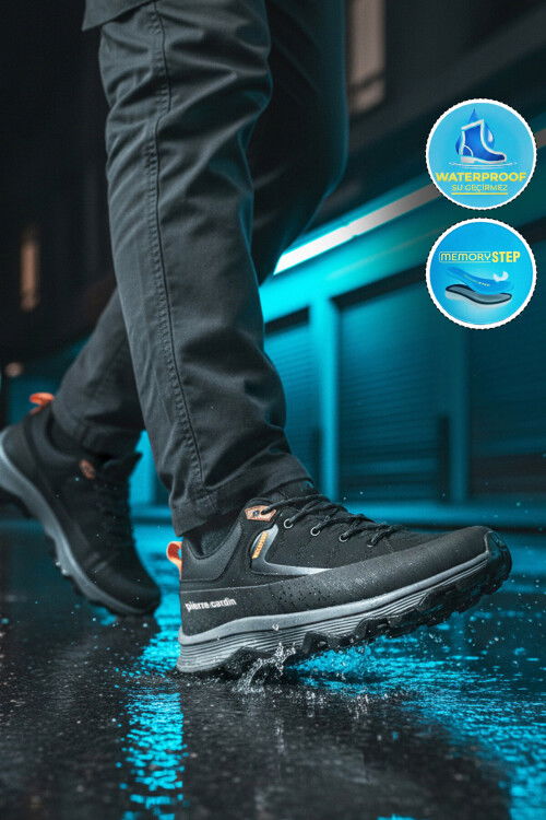 Siyah Hafızalı Taban Su Geçirmez Kaymaz Erkek Outdoor Yürüyüş Ayakkabı PCI-11006 M