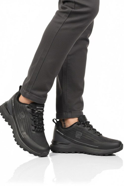 Siyah Hafızalı Taban Bağcıklı Kaymaz Taban Erkek Spor Ayakkabı PCI-11076 M