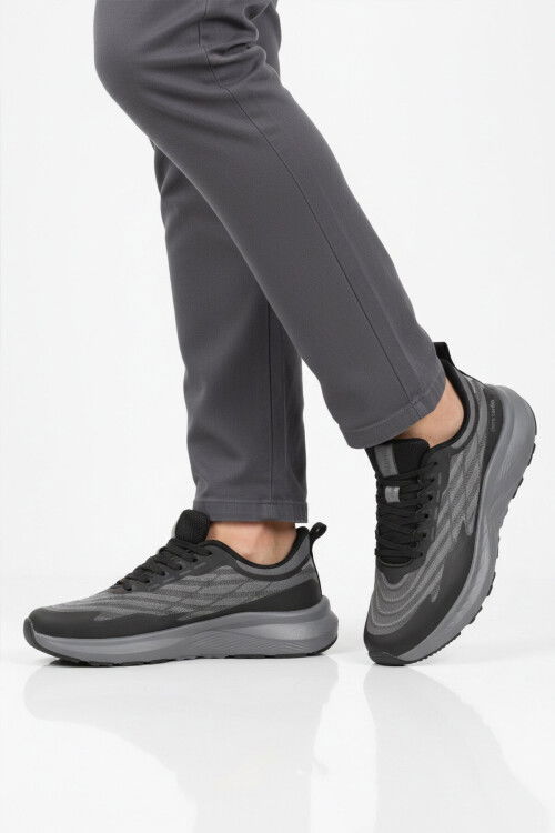 Siyah Hafızalı Taban Hafif Esnek Erkek Spor Ayakkabı PCI-11354 M