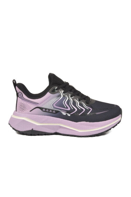 Siyah Hafızalı Taban Hafif Esnek Bağcıklı Kadın Spor Ayakkabı PCI-11606 G