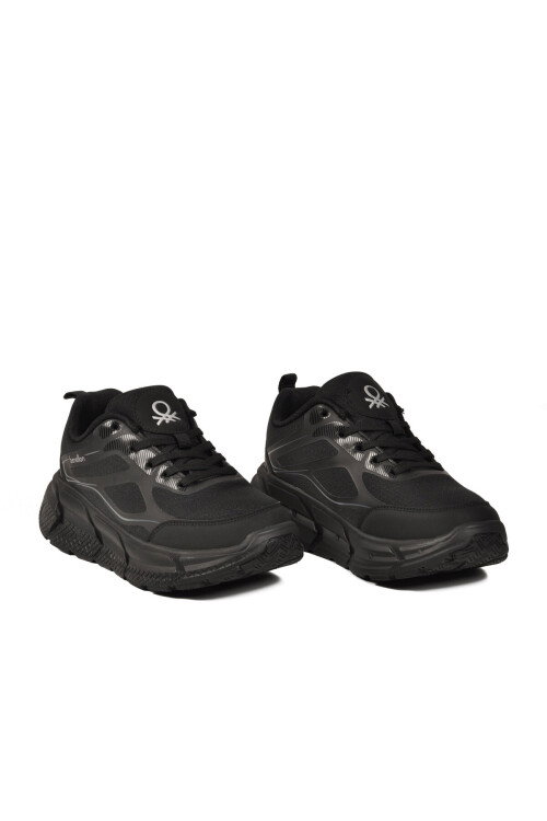 Siyah Fileli Hafif Esnek Hafızalı Taban Unisex Spor Ayakkabı BNI-11500 G