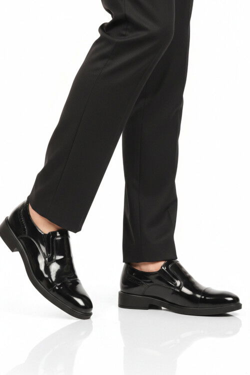 Siyah Rugan Hakiki Deri Erkek Klasik Ayakkabı 022 M