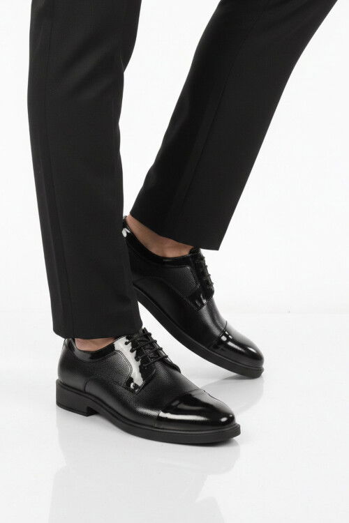 Siyah Rugan Hakiki Deri Erkek Casual Ayakkabı 821 M