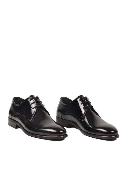 Siyah Rugan Hakiki Deri Erkek Klasik Ayakkabı 3265 M