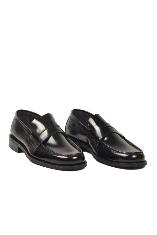 Siyah Rugan Hakiki Deri Erkek Klasik Ayakkabı 3577 M