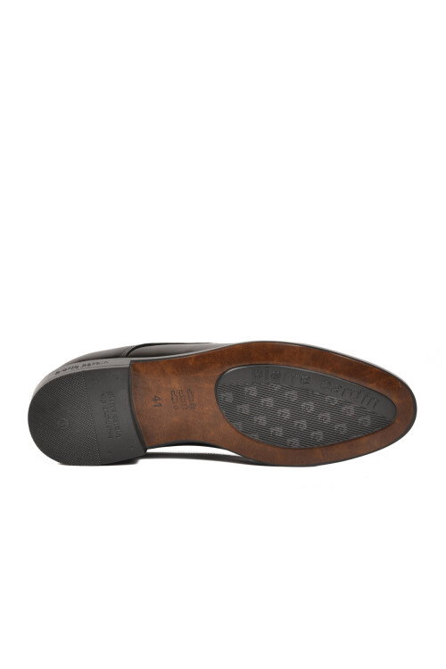 حذاء رجالي كلاسيكي من الجلد الطبيعي باللون الأسود اللامع 7028 M