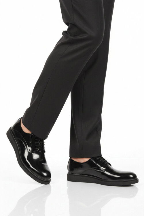 Siyah Rugan Hakiki Deri Kaymaz Taban Erkek klasik Ayakkabı 623 M