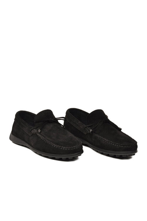 Siyah Süet Hakiki Deri Erkek Casual Ayakkabı 14907 M