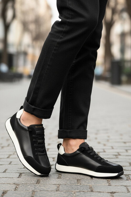 Siyah Bağcıklı Hafif Erkek Casual Ayakkabı 26Y516  M