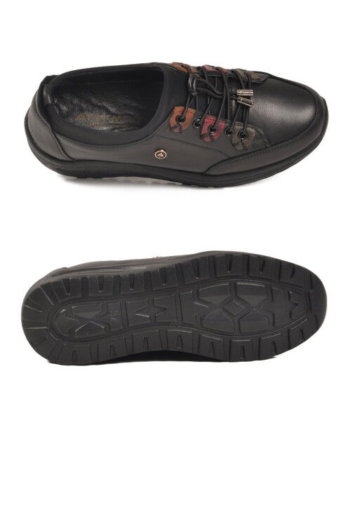 Siyah Hakiki Deri Anatomik Kadın Casual Ayakkabı 2660 Z