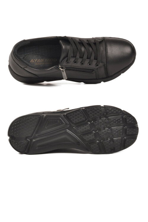Siyah Hakiki Deri Anatomik Kadın Casual Ayakkabı 635 Z