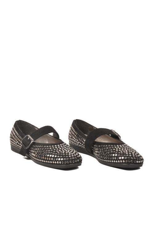 Siyah Taş İşlemeli Kadın Babet PC-55213 Z