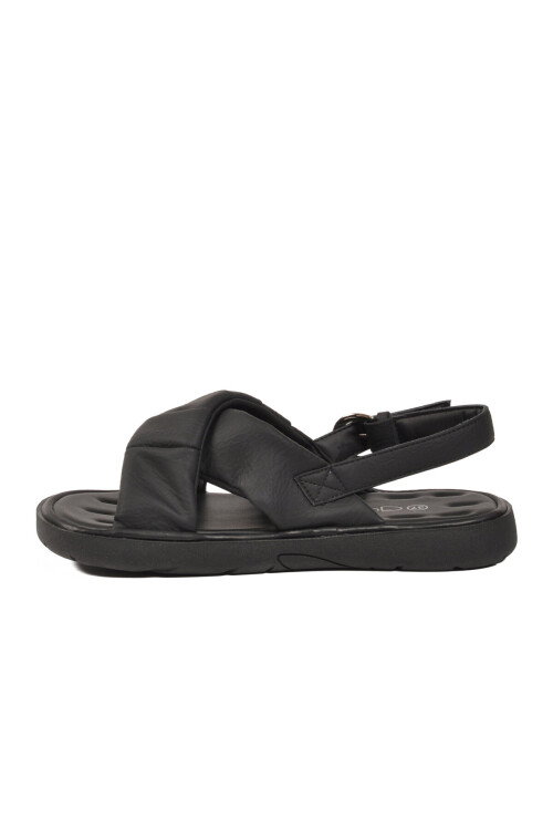 Siyah Bantlı Hafif Yumuşak Tabanlı Kadın Sandalet 26Y461 G