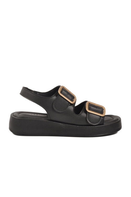 Siyah Çift Bantlı Kadın Sandalet 422240 Z