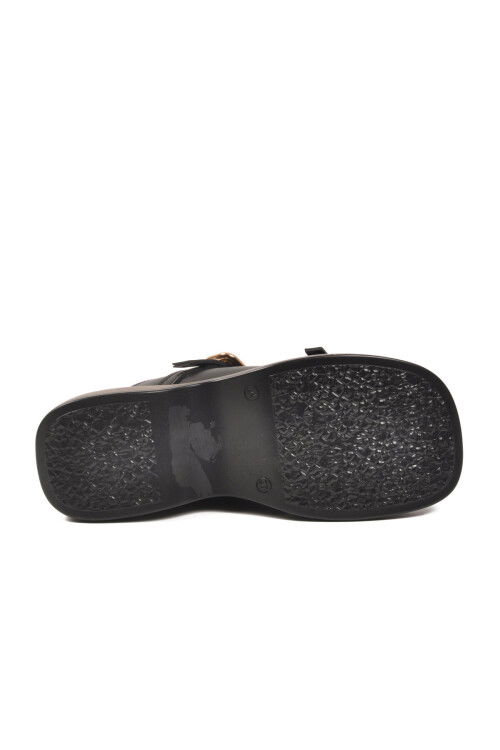 Siyah Çift Bantlı Kadın Topuklu Terlik 322183 Z