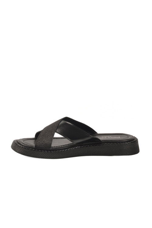 Siyah Çapraz Bantlı Hafif Kadın Terlik PC-54688 Z