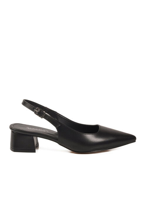 Siyah Kadın Topuklu Abiye Ayakkabı 323101 Z