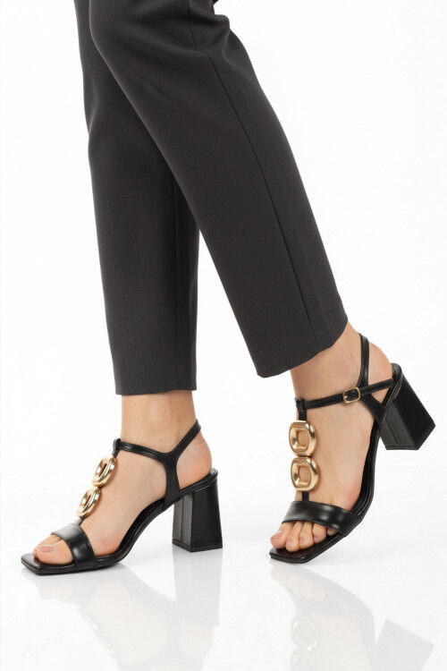 Siyah Özel Gün ve Davet Kadın Topuklu Sandalet 670635 Z
