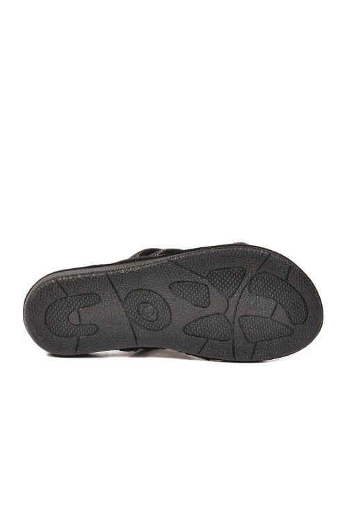 Siyah Taş İşlemeli Hafif İnce Taban Kadın Terlik 422248 Z