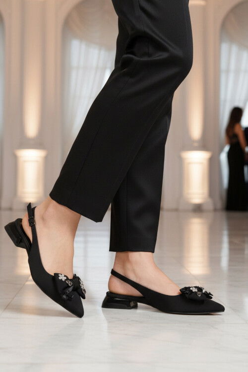 Siyah Davet Özel Gün Kadın Abiye Ayakkabı 606058 Z