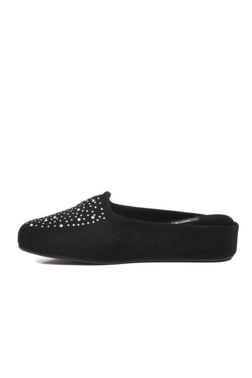 Siyah Hafif Önü Kapalı Tekstil Kadın Ev Terliği PC-55369 Z