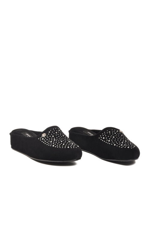 Siyah Hafif Önü Kapalı Tekstil Kadın Ev Terliği PC-55369 Z