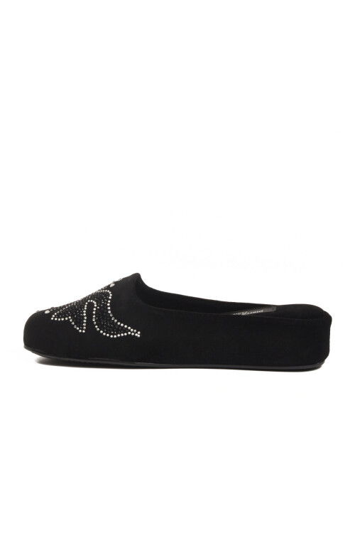 Siyah Tekstil Hafif Önü Kapalı Kadın Ev Terliği PC-55370 Z