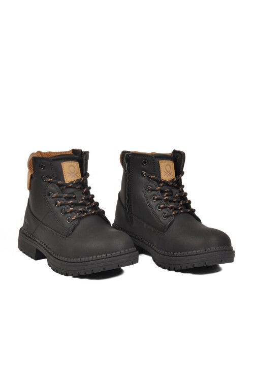 Siyah Bağcıklı Kaymaz Taban Erkek Çocuk Bot BNI-11060 F