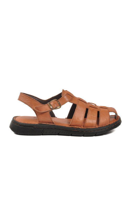 Taba Hakiki Deri Erkek Günlük Sandalet PC-7462 M