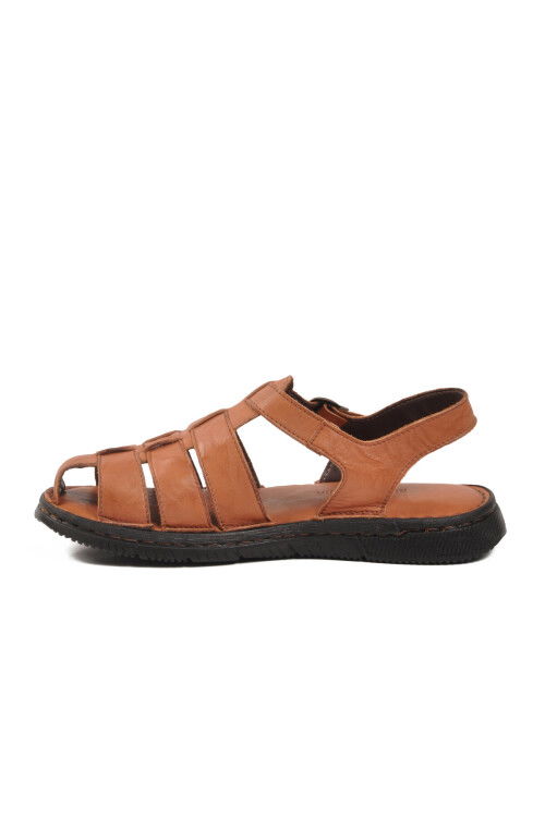 Taba Hakiki Deri Erkek Günlük Sandalet PC-7462 M