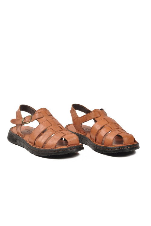 Taba Hakiki Deri Erkek Günlük Sandalet PC-7462 M