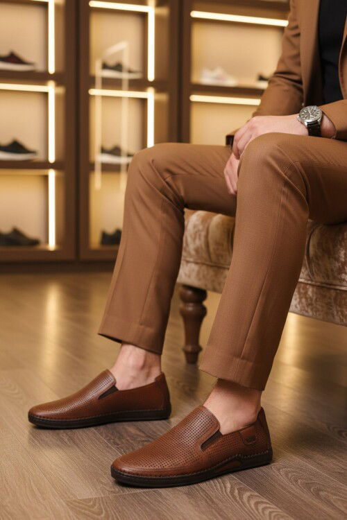 Taba Hakiki Deri Jel Taban Erkek Casual Ayakkabı 803 M