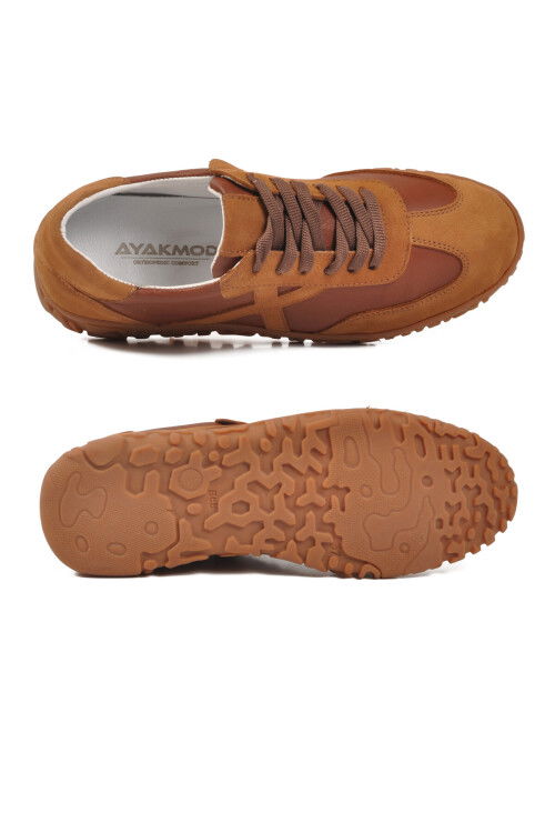 Taba Hakiki Deri Anatomik Kadın Casual Ayakkabı F-003 Z