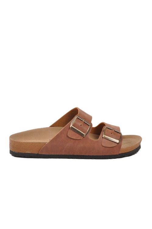 Taba Çift Bantlı Hafif Günlük Erkek Terlik PC-7543 M