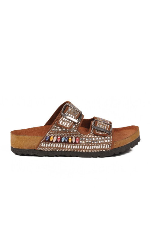 Taba Taş İşlemeli Kadın Hafif Günlük Terlik PC-7304 Z