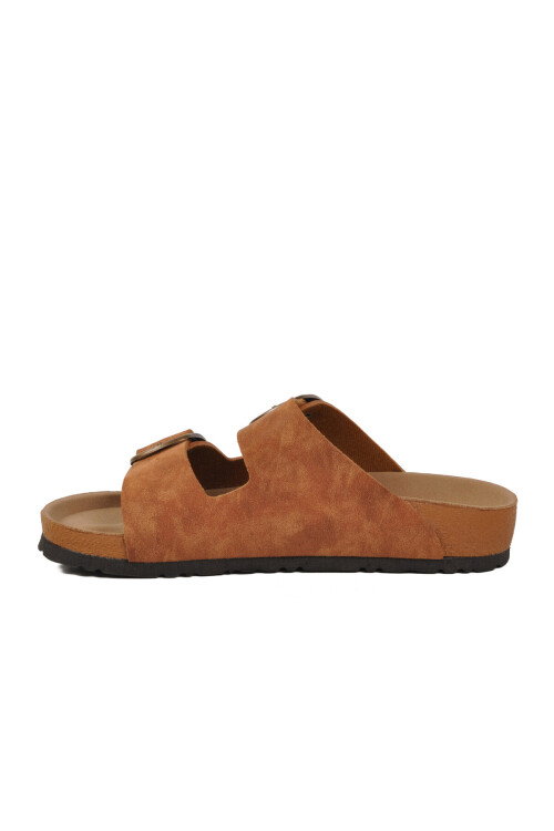 Taba Çift Bantlı Kadın Hafif Günlük Terlik PC-7551 Z