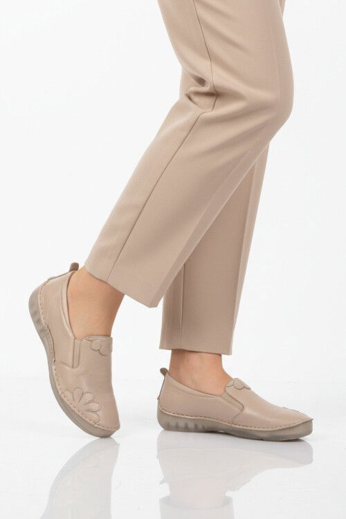 Premium Vizon Hakiki Deri Anatomik Kadın Casual Ayakkabı 44404 Z