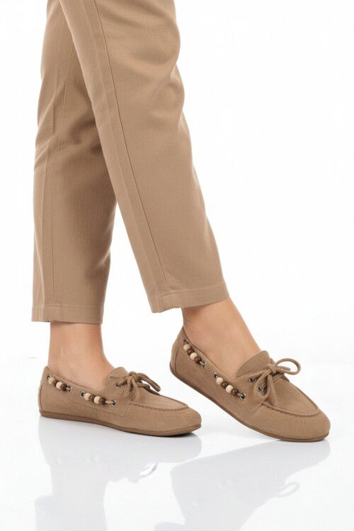 Vizon Süet Hafif Esnek Kadın Babet Ayakkabı 572489 Z