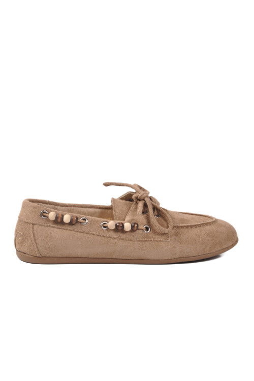 Vizon Süet Hafif Esnek Kadın Babet Ayakkabı 572489 Z