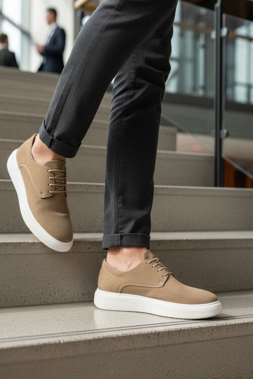 Vizon Süet Bağcıklı Erkek Casual Ayakkabı 596 M