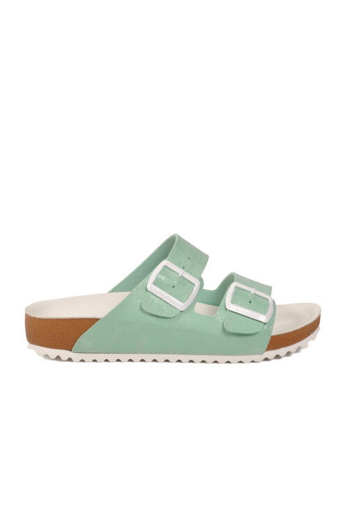 Yeşil Çift Bantlı Kadın Hafif Terlik BN-1452 Z