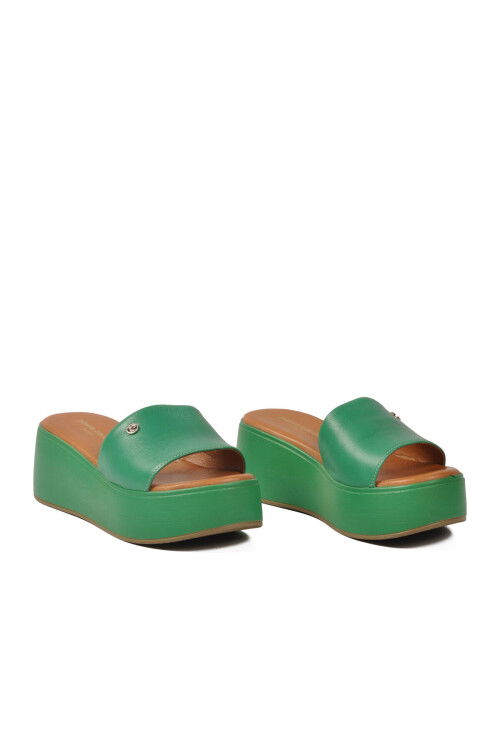 Yeşil Hafif Kadın Topuklu Terlik PC-54640 Z