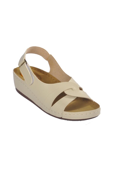 Beige Heel Gel Supported Womens Slippers 09-192 Z