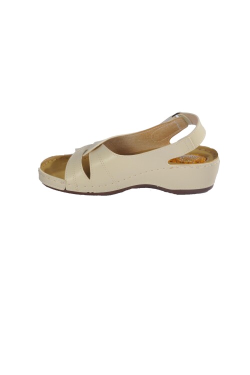 Beige Heel Gel Supported Womens Slippers 09-192 Z