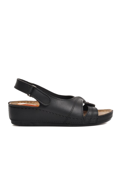 Black Heel Gel Supported Womens Slippers 09-192 Z