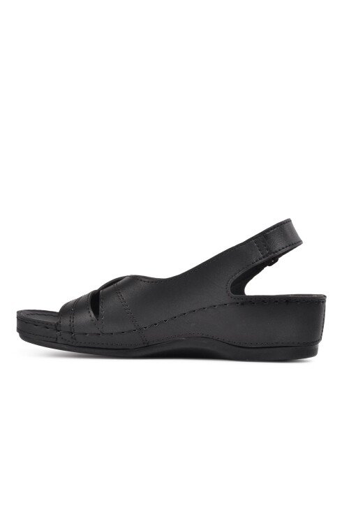 Black Heel Gel Supported Womens Slippers 09-192 Z