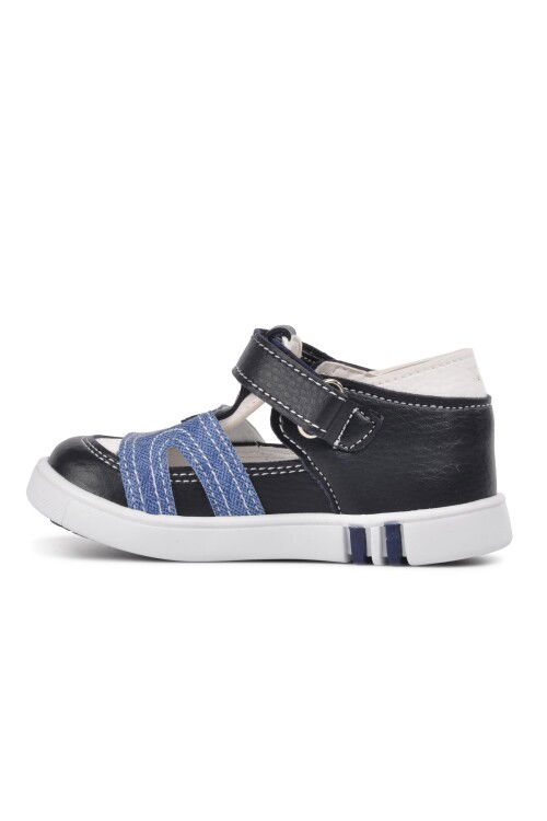 Navy Blue White Orthopedic Boys Shoes 210108 C