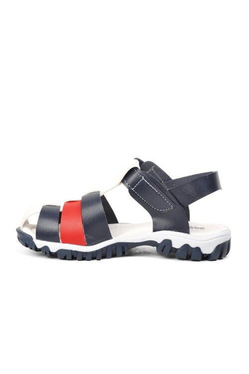 Navy Blue-White Boys Sandals Şng 210111 F