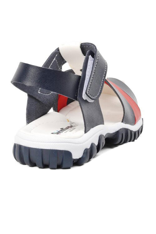 Navy Blue-White Boys Sandals Şng 210111 F
