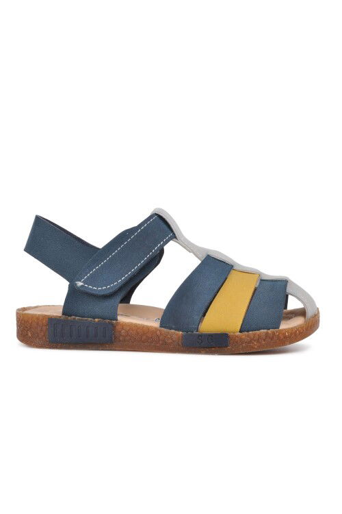 Navy Blue Mustard Orthopedic Boys Sandals 210111 C